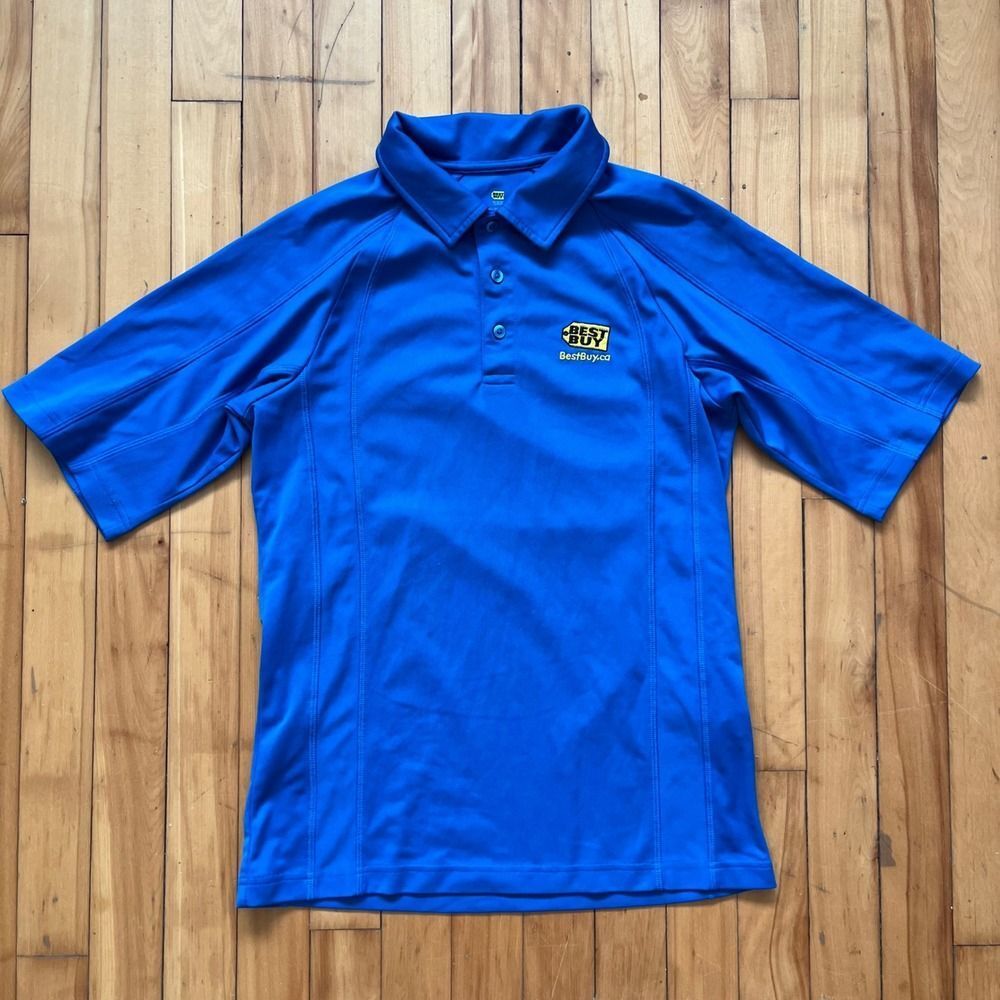Best Buy Employee Polo Shirt Short Sleeve Blue Logo Size XS